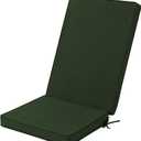 Adirondack Chair Cushion - Removable Cover, Water-Repellent & Fade-Resistant Faux Linen, Securing Straps, Non-Slip Bottom, Fit for Most Outdoor Adirondack & Rocking Chairs - Olive Green