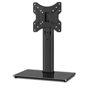 Rfiver Universal Swivel Tabletop TV Stand for Flat Screens 23 24 26 32 39 40 42 43 Inch, Heavy Duty Center Pedestal Stand Replacement with Black Tempered Glass Base and Height Adjustable Mount