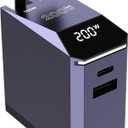 Aftertop 200W Retractable Car Charger, 3-in-1 Independent Fast Charging, 2.3ft 105W Retractable Cable, Power Display USB C Car Charger for MacBook Pro, iPhone 16 15, Galaxy S25 S24 Ultra etc