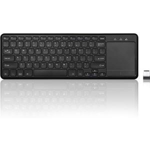 Perixx PERIBOARD-716 Wireless Keyboard with Touchpad, Support Multiple Devices Connection with TV, Tablet and Smartphone, X Type Scissor Keys, Black, US English Layout