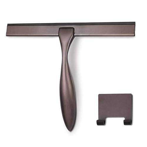 Hiware All-Purpose Shower Squeegee for Shower Doors, Bathroom, Window and Car Glass - Bronze, Stainless Steel, 12 Inches