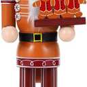 Christmas Decorations Nutcracker Gingerbread Figure, 14 Inch Traditional Wooden Nutcracker Ornament Gift for Christmas Thanksgiving Decor Table Party Holiday(A)