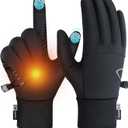 Benirap Winter Gloves for Men Women, Warm Touchscreen Winter Gloves Windproof Non-Slip for Cold Weather Running Cycling Black (Large)