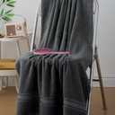 1pc Dark Gray Pure Cotton Thin Large Bath Towel/Kitchen Towel/Handkerchief, Quick Dry & Absorbent