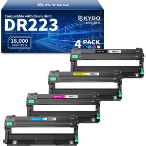DR223CL DR223 Compatible Drum Unit Replacement for Brother DR223CL DR-223CL Use with MFC-L3770CDW MFC-L3750CDW HL-L3230CDW HL-L3270CDW HL-L3290CDW HL-L3210CW Black, Cyan, Magenta, Yellow, 4 Pack