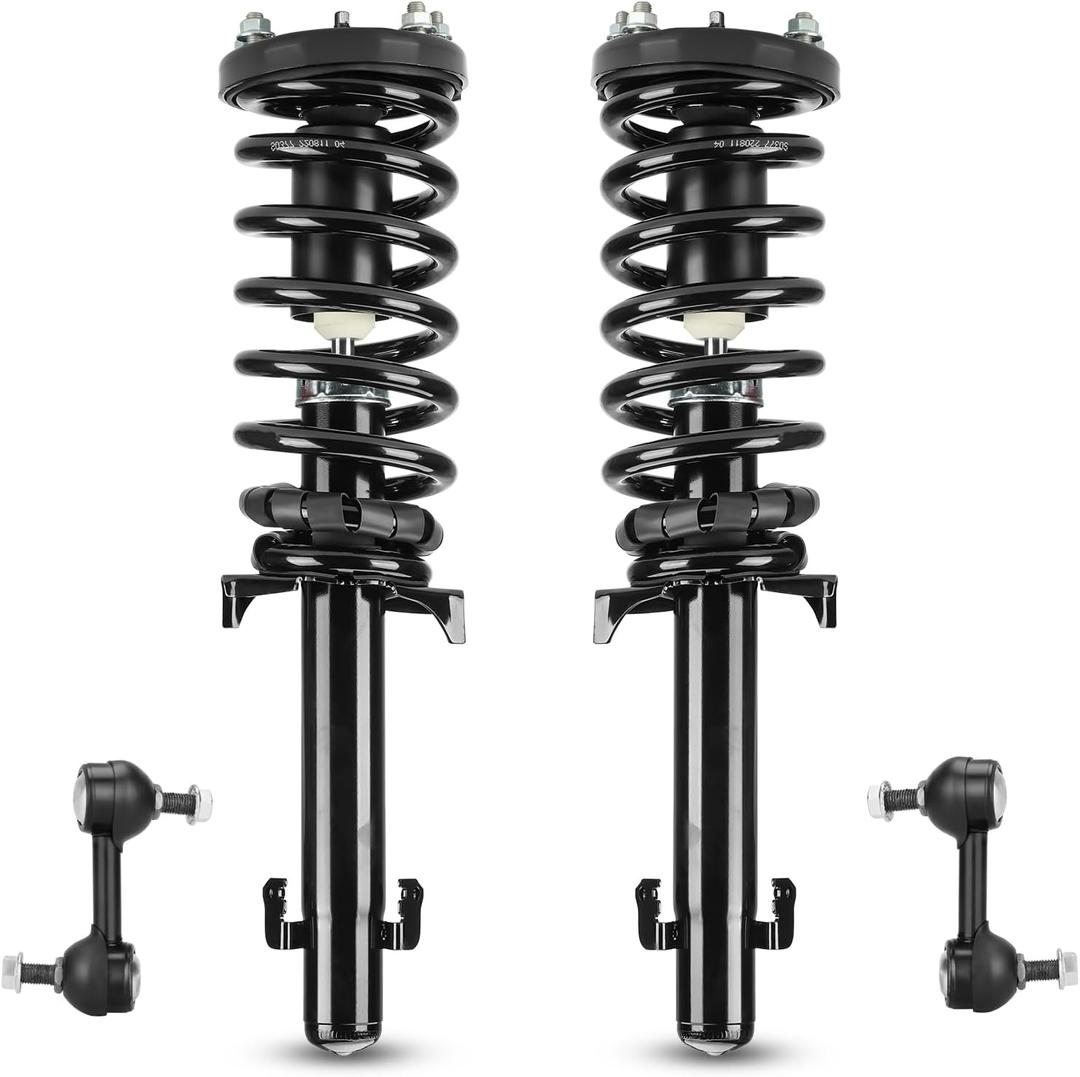 Front Struts Suspensions w/Coil Spring & Sway Bar Links for Honda Accord (2.4L 4 Door Sedan / 2 Door Coupe) 2008 2009 2010 2011 2012, Strut Shock Absorber Assembly Replace 172562L 172562R K90456