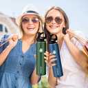 Insulated Water Bottle 32 oz with Straw, Stainless Steel Wide Mouth Water Bottle, Double Wall Vacuum Leak Proof with Straw Lid & Spout Lid for Sports or Office, Keep Cold or Hot Up to 24 Hrs