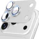 Jeluse Compatible with iPhone 17 Pro Camera Lens Protector, Strong Adhesion Full Coverage Metal Aluminum Alloy Ultra Clarity Tempered Glass Camera Screen Protector