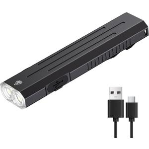 Hoxida Rechargeable EDC Flashlight High Lumens, Pocket Mini Flashlight with Tactical Strobe Button, Portable Magnetic Small EDC Flat Flashlight for Camping, Emergency,1pcs