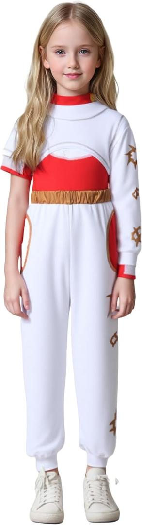 Children's Clothing Girls Zombie Cheerleader Uniform Mesh Top Hoodie Pants Cosplay Halloween Party Costume (White)