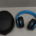 ZIHNIC Bluetooth Headphones Over-Ear, Foldable Wireless and Wired Stereo Headset Micro SD/TF, FM for Cell Phone,PC,Soft Earmuffs &Light Weight for Prolonged Wearing (Black/Blue)