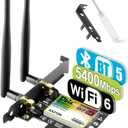 5400Mbps PCIE WiFi Card Intel 6E Chipset (6GHz&5Ghz&2.4GHz) PCIe WiFi Card BT 5.3, WiFi Adapter mit OFDMA, Ultra-Low Latency, Windows 10/11 (64bit)