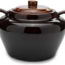 Fox Run 0350 Stoneware Bean Pot, 9.75", Brown, 3.5 Quarts