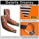 Men Prisoner Costume, 2 Pcs Convict Jail Jumpsuit Inmate Set Outfit for Adult Man Dress Up Halloween M-XXL (Orange)