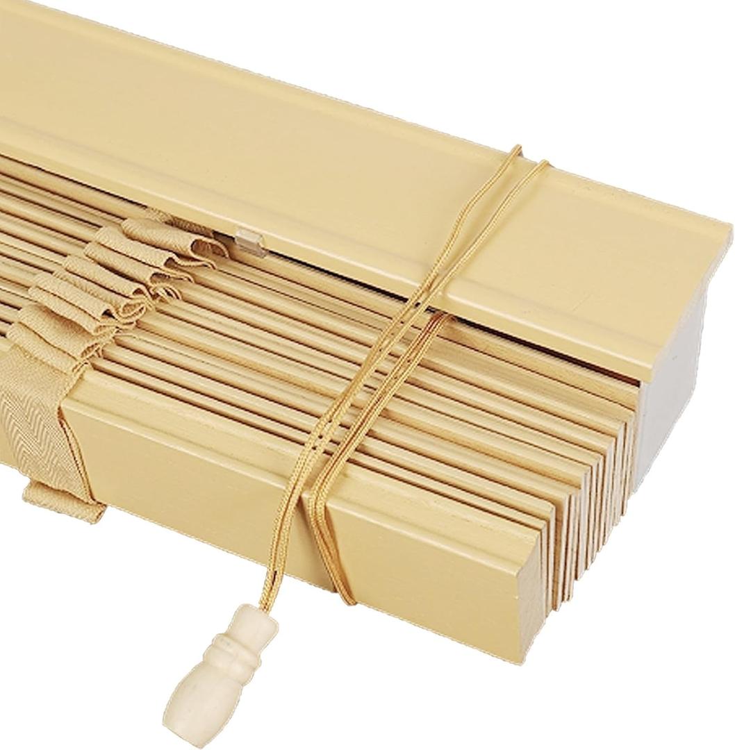 2-inch Cordless Faux Wood Blinds, Room Darkening Horizontal Window Blinds,Plantation Blinds Indoor Wooden Venetian Blinds for Windows Privacy Venetian Shades,Bathroom Blinds (Wood Color)