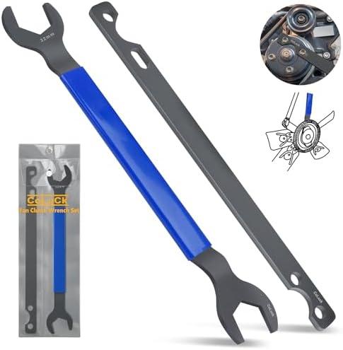 32mm & 36mm Fan Clutch Wrench Set,Water Pump Pulley Holder Removal Tool For BMW, Ford, GM, Dodge,Chevrolet,Jeep Fan Clutch Removal Kit,Water Pump Holder, Fan Clutch Nut Wrench and Removal Kit