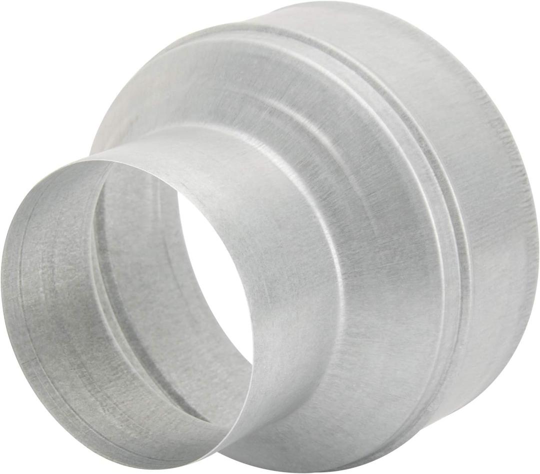 Duct Reducter 6 to 4 Air Ducting Reducer Increaser Air Duct Adapter or Round Metal Pipe Reducer for Bathroom Kitchen Ventilation Systems (Silver)