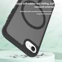 2 x PinLiSheng Magnetic for iPhone SE Case 2022/3rd/2020/2nd gen, iPhone 8 & iPhone 7 [Compatible with Magsafe] Shockproof Slim Translucent Matte Protective Phone Case - Black