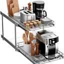 2-Tier Pull-Out Cabinet Organizer with Heavy-Duty Steel Frame, Full-Extension Sliding Shelves, Holds 100 lbs, Easy Install for Kitchen, Pantry & Under Sink Cabinets, 17" W x 21D x 16.5" H