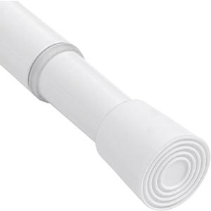 Adjustable Shower Curtain Rod 28 to 64.5 Inches, Small Spring Tension Curtain Rod, No Drill Curtain Rods for Windows, Bathroom, Closet, Non-Slip, Anti-Rust, 0.86" Diameter, White
