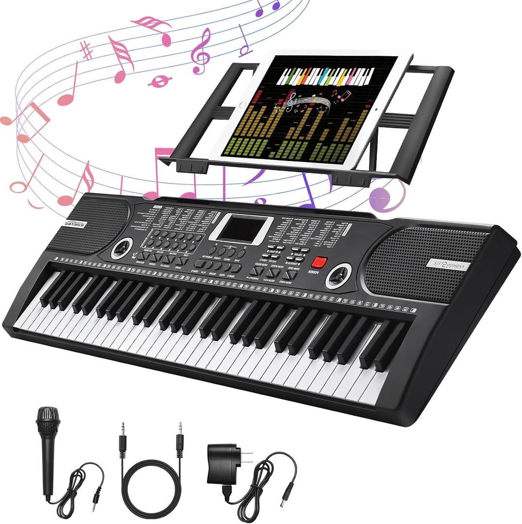 61 Key Keyboard Piano, Portable Electronic Keyboard Piano for Beginners, 30 x 9x 2.5 inch
