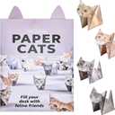 3 x DIY Paper Cats Origami Kit, Cute Animals Shaped 3D Origami Kit, Christmas Decoration Kits, Fold Your Own Papers Cat Figures, Christmas Gifts for Men, Women (Cats)