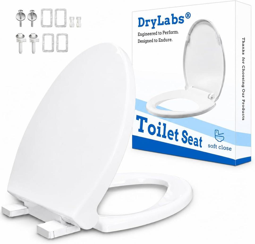 Elongated Toilet Seat Soft Close, Durable PP Toilet Seat, Easy Installation & Removal, Fits Most Toilet Bowls 18x14