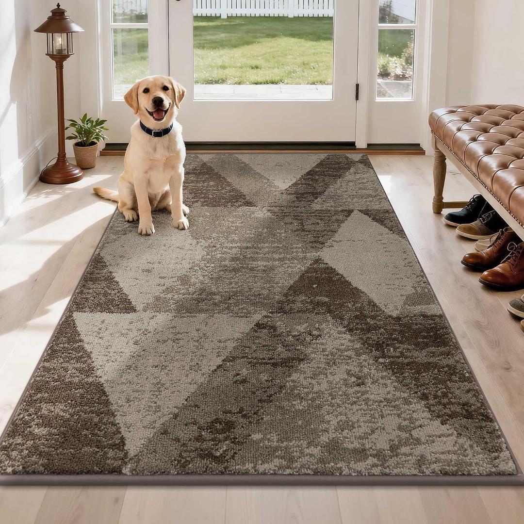 COSY HOMEER Entryway Rugs Doormat 36"x60",Non-Slip Absorbent Door Mat,Brown