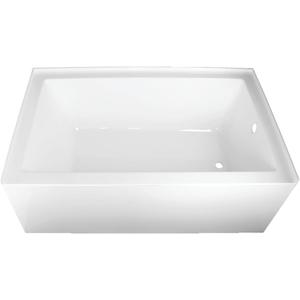 Kingston Brass Aqua Eden VTAP603622R 60-Inch Acrylic Alcove Tub with Right Hand Drain, White