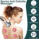 Lymphatic Drainage Massager, Cellulite Massage Tool Helps Reduce Stretch Marks & Cellulite with 12 Suction Modes, Cupping Machine, Rechargeable & Cordless (Grey)