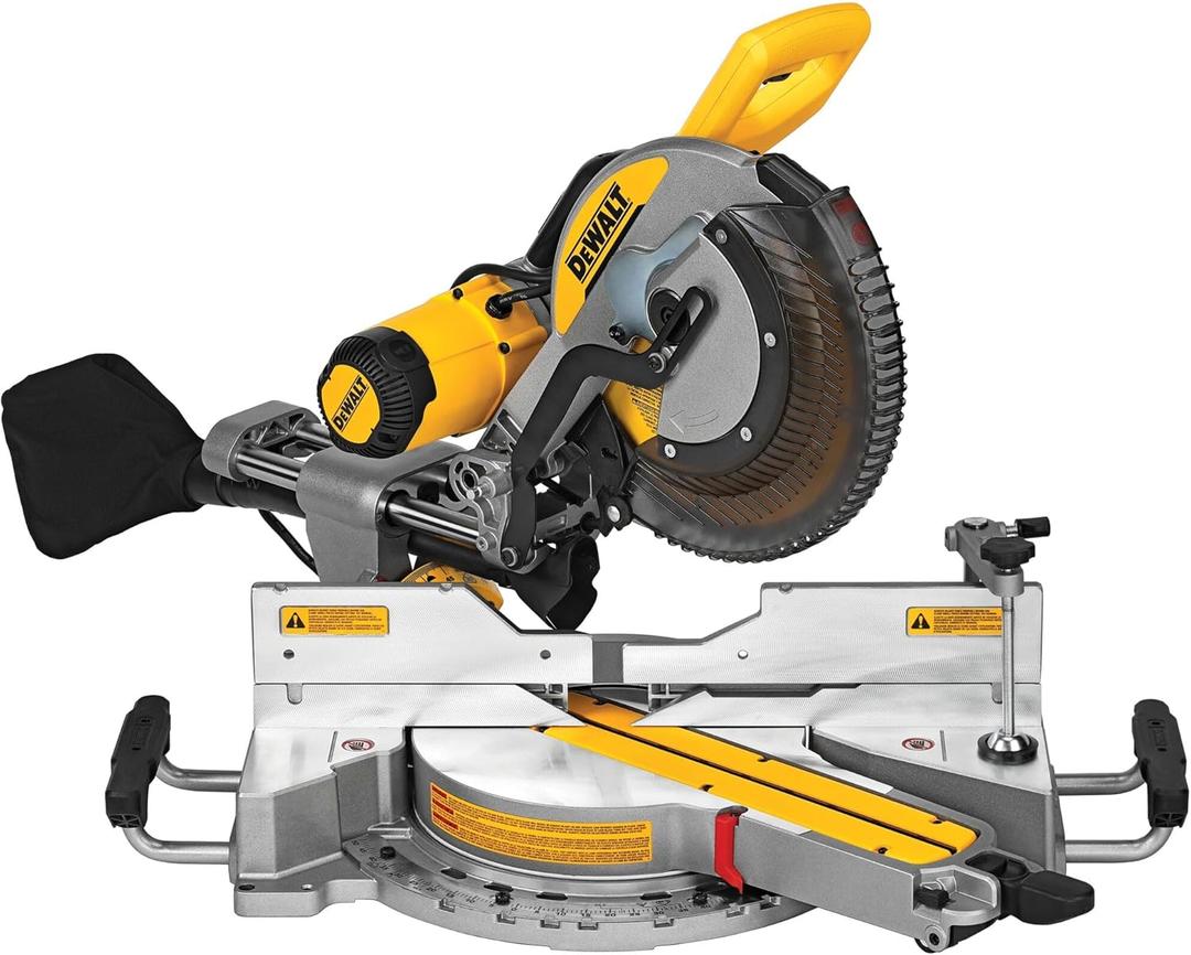 DEWALT Miter Saw, 12-inch Double Bevel Sliding Compound Miter Saw with XPS LED Shadow Light System, Includes Blade Wrench, Material Clamp and Dust Bag (DWS780)
