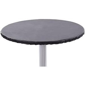 Yourtablecloth Heavy Duty Vinyl Round Fitted Tablecloth (Table Cover) with Flannel Backing Vibrant Colors Elasticized Tablecloth Great for Indoor and Outdoor Dining and Playing Cards 30"x36” Silver