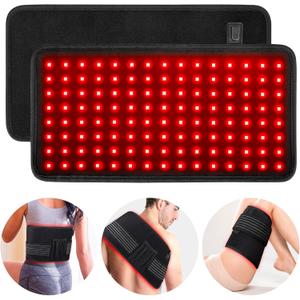 Red Light Therapy, T60 Large Infrared Light Therpy Pad for Body Back Pain Muscle Feet Knee Relief, Portable Red Light Therpy Wrap Belt 660&850nm Heating Pad for Men Women