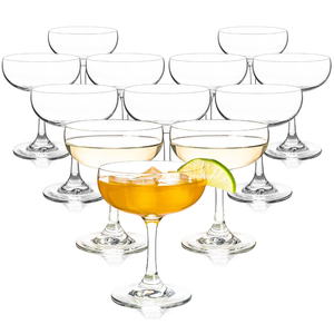 HAKEEMI Champagne Glasses Set of 127oz Elegant Coupe Glasses, Crystal Cocktail Glasses for Martini, Champagne, Desserts, Home Bar, Wedding, and Party (10 PCS)