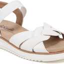 LifeStride womens Zuri Ankle Strap Sandals (9, White)