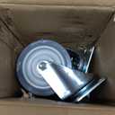 4 Inch Caster Wheel, Rubber Wheels Silent Castor- Set of 4 Heavy Duty Caster Wheels with Brake 1600Lbs, Industrial Plate Casters Wheels for Cart Furniture Workbench (2 Brake & 2 Swivel)