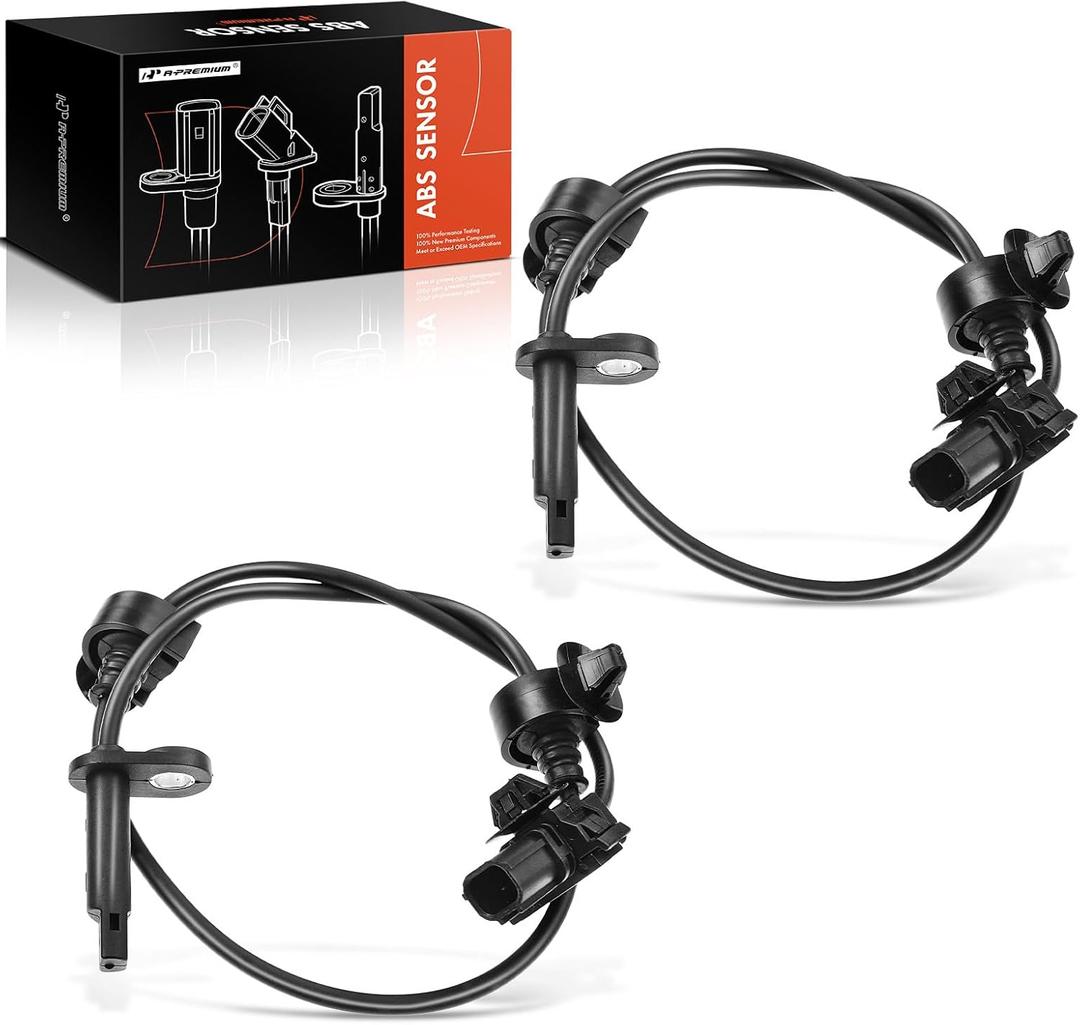 A-Premium ABS Wheel Speed Sensor Compatible with Acura Models - RDX 2007 2008 2009 2010 2011 2012, 3.7L, Sport Utility - Rear Driver and Passenger, (2-PC Set), Replace# 57470STXA01, 57475STXA01
