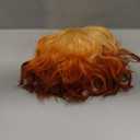 NOBLE Short Bob Wigs with Bangs for Women 3 Tone Ombre Color Synthetic Shoulder Length Curly Wavy Blonde to Orange to Ginger Wig Natural Looking Heat Resistant Colorful Daily Party Cosplay Bob Wigs. (12 Inch (Pack of 1))