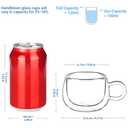 glastal Espresso Cup Set of 4, 4 Oz (full capacity) Double Wall Glasses Espresso Coffee Glass Cups, Small Coffee Glasses Tea Cups with Handle for Iced Americano, Macchiato, Birthday for Mum Dad