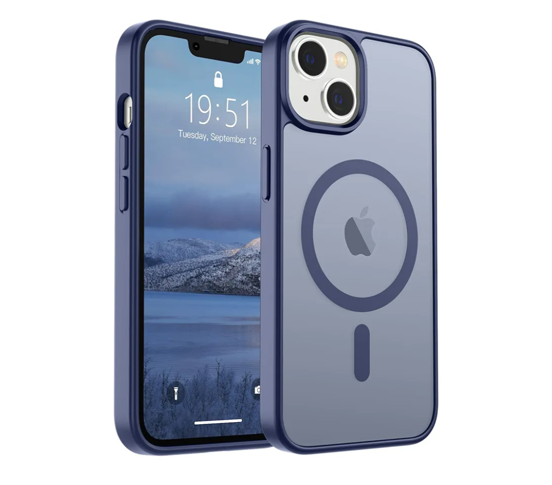 SUPFINE Magnetic for iPhone Case & iPhone Case (Compatible with MagSafe) (Military Grade Drop Protection) Slim Translucent Matte Shockproof Phone Cover,Lavender Gray