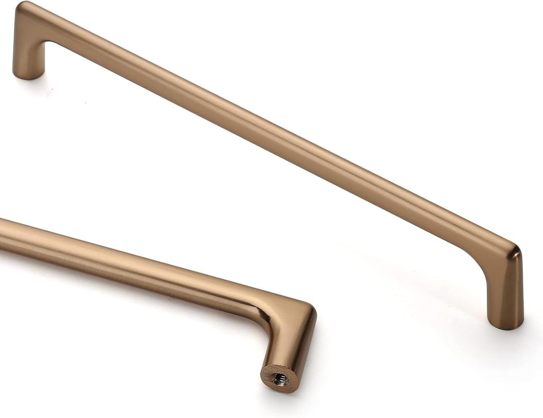 Asidrama 10 Pack 6.3 Inch(160mm) Champagne Bronze Cabinet Pulls Cabinet Handles Cupboard Handles Kitchen Cabinet Hardware for Cupboard Drawer Pulls (6.3" Hole Center, Champagne Bronze)
