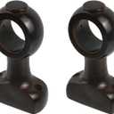MY MIRONEY 2PCS Wood Curtain Rod Holders Hardware Wooden Curtain Rod Bracket Brown Wall Mounted Drapery Rod Hangers for 1-3/8" Rods