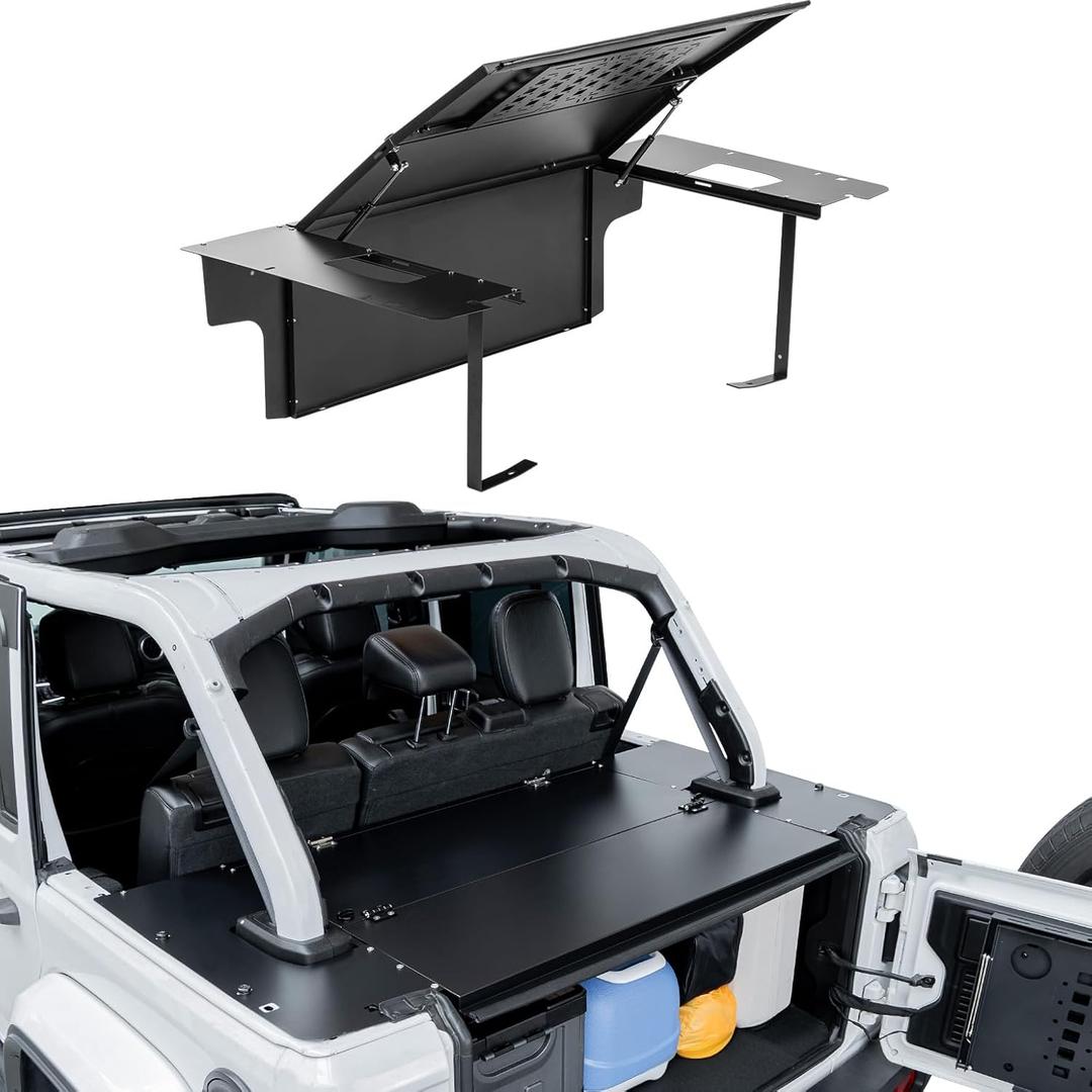 JOYTUTUS Trunk Security Deck Enclosure for 2018-2023 Wrangler JL 4-Door | Molle Panel | No-Drill Theft-Proof Storage Cover, Does Not Fit Trunk-Mounted Subwoofer