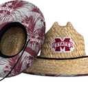 FOCO NCAA Mens NCAA College Team Logo Floral Lifeguard Beach Straw Sun Hat (One Size)