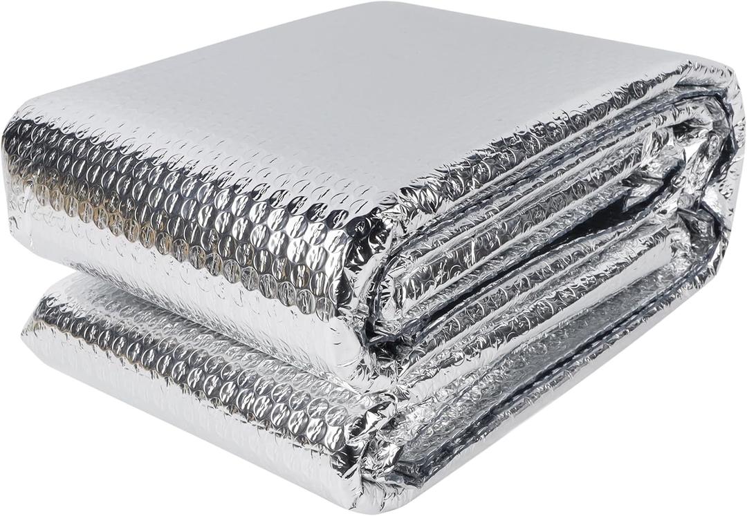 winemana Window Insulation Roll, 24IN x 20FT Reflective Heat Shield Bubble Film, Double-Sided Aluminum Foil Insulation, Weatherproof Garage Door Cover for Windows, RV, Basement, Winter & Summer