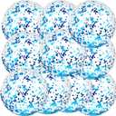 Civaner 10 Pcs Inflatable Glitter Beach Balls 16 Inch Sparkly Confetti Pool Balls for Party Decorations Blow up Balloon Toys for Outdoor Summer Wedding Beach Xmas(Blue)