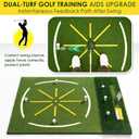 Dual Turf Golf Mat 5x4FT, Golf Hitting Practice Mat for Backyard | Features Phone Slot, Ball Tray, Alignment Line And Artificial Turf For Indoor Outdoor Driving Range Training & Golf Practice, 5x4FT with Phone Slot
