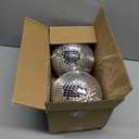 2 Pack Mirror Disco Ball, 7 Inch Cool and Fun Large Silver Hanging Disco Ball with Hanging Ring, Reflects Light, Party Favor, Christmas New Year Wedding Decor Festival Stage Prop