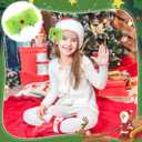 2 x 3Pcs Green Christmas Hair Bows Clip for Girls Women,6 Inch Green Christmas Hair Clips Bow for Hair Accessories