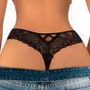 Banamic Women's Lace Underwear Breathable Panties Sexy Underwear, Large